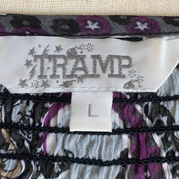 NWOT-TRAMP-SEMI SHEER PAISLEY PRINT TOP-SIZE LARGE - Picture 9 of 10